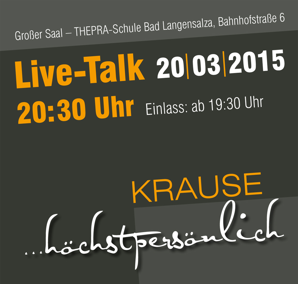 Talkshow \"Krause höchstpersönlich\" | 20.03.2015 | 20:30 Uhr